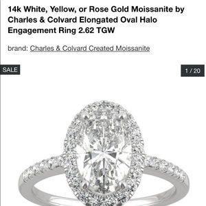 Charles&Colvard 2.62 Oval halo engagement ring (BRAND NEW)
